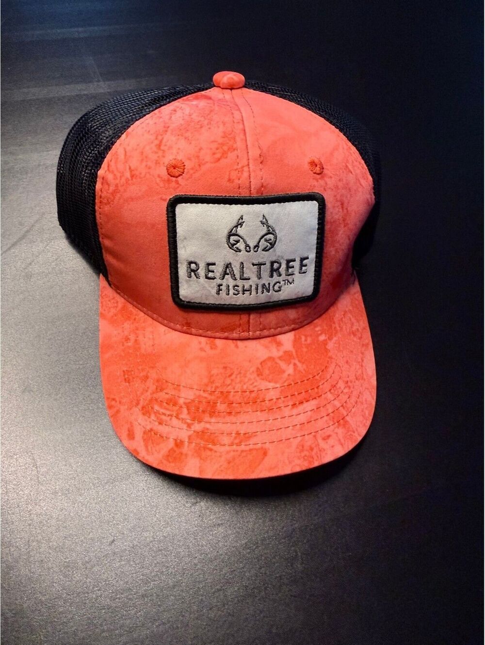 Realtree Fishing Women's Coral & Black Hat With Ponytail Hole